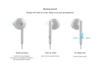 Стерео слушалки 3.5 мм оригинани хендсфрий HUAWEI EARPHONES AM115 бели